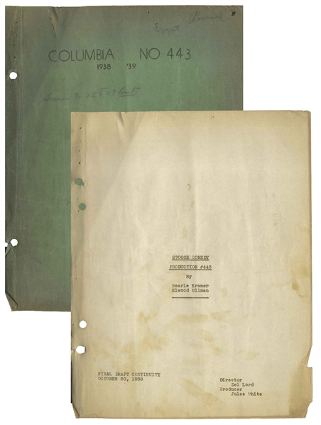 Moe Howards Personally Owned Three Stooges Columbia Pictures Script for Their 1939 Film, We Want Our Mummy -- Heavily Annotated by Moe, with Writing on Nearly Every Page